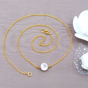Single Pearl 22k Gold Chain
