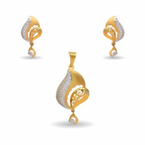 Trandy CZ 22k Gold Pendant Set