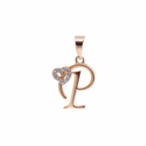 ' P ' Alphabet 18k Rose Gold Pendant