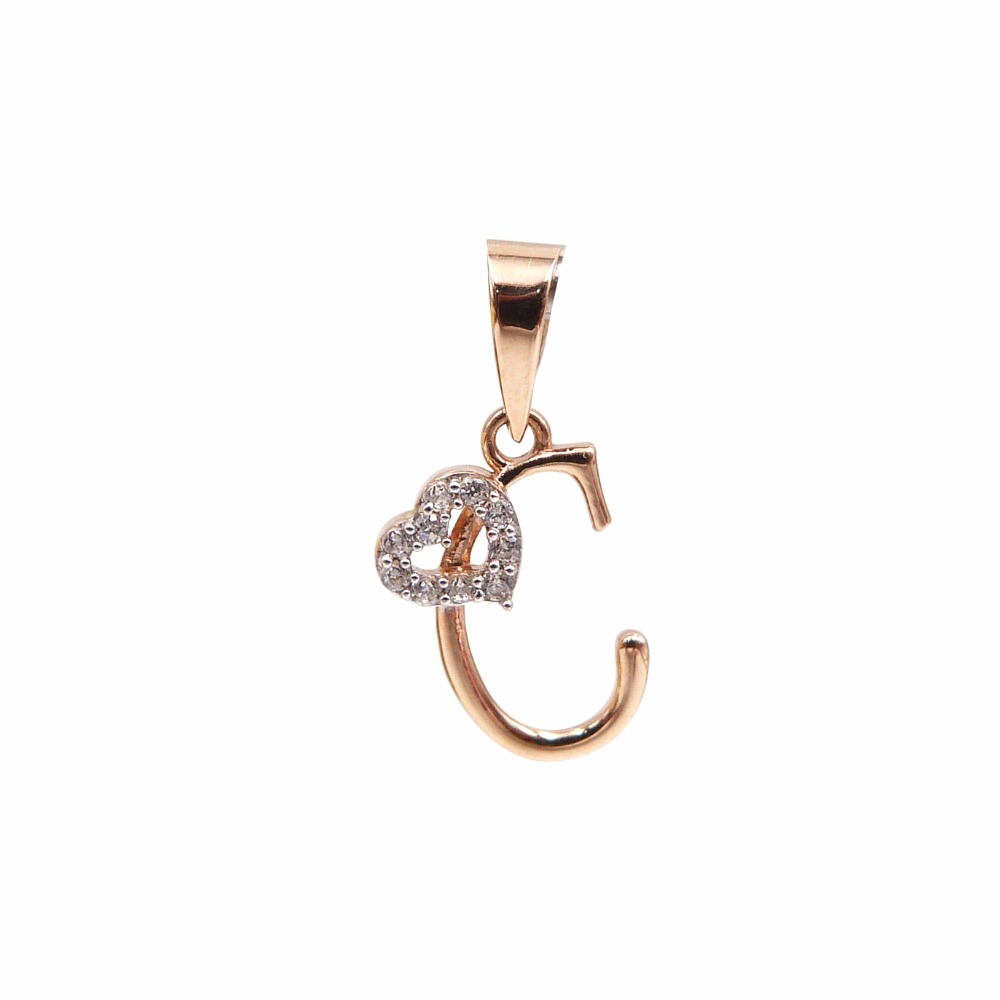 ' C ' Alphabet 18k Rose Gold Pendant