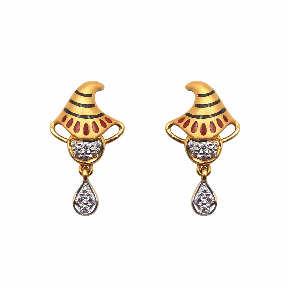 Curved Fancy Earrings 22k Gold
