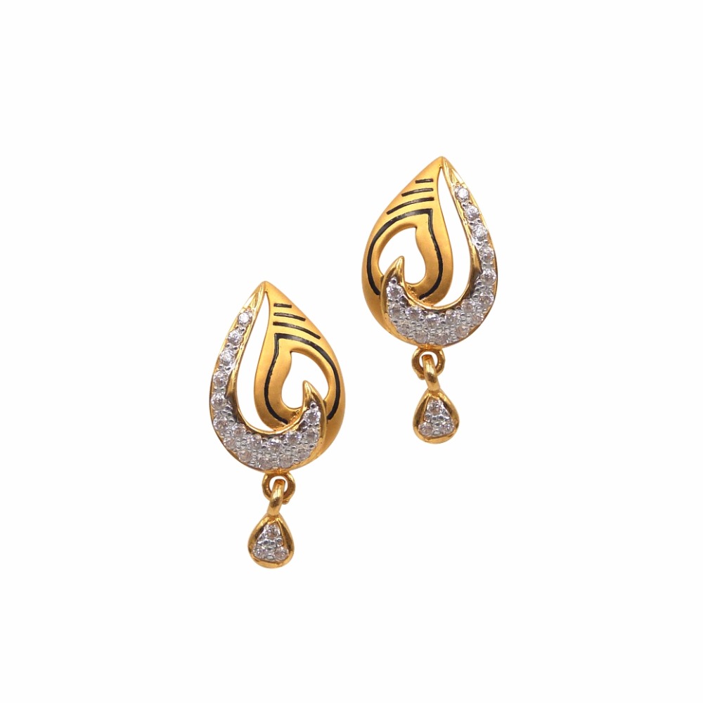 CZ Fancy Hanging Tops 22k Gold