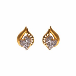 CZ Heart Fancy Tops 22k Gold