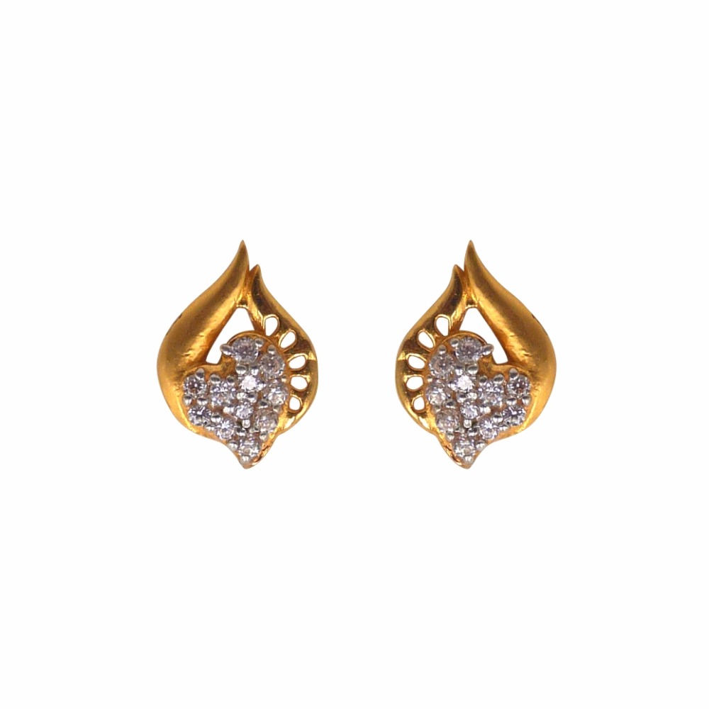 CZ Heart Fancy Tops 22k Gold