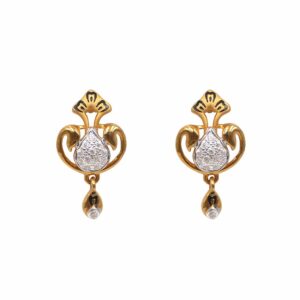 Cz fancy hanging tops 22k gold