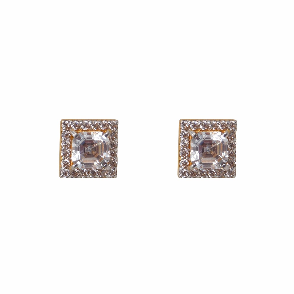 Squre CZ Solitaire Tops 22k Gold