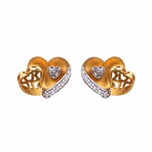 Matt Finished Heart Tops 22k Gold