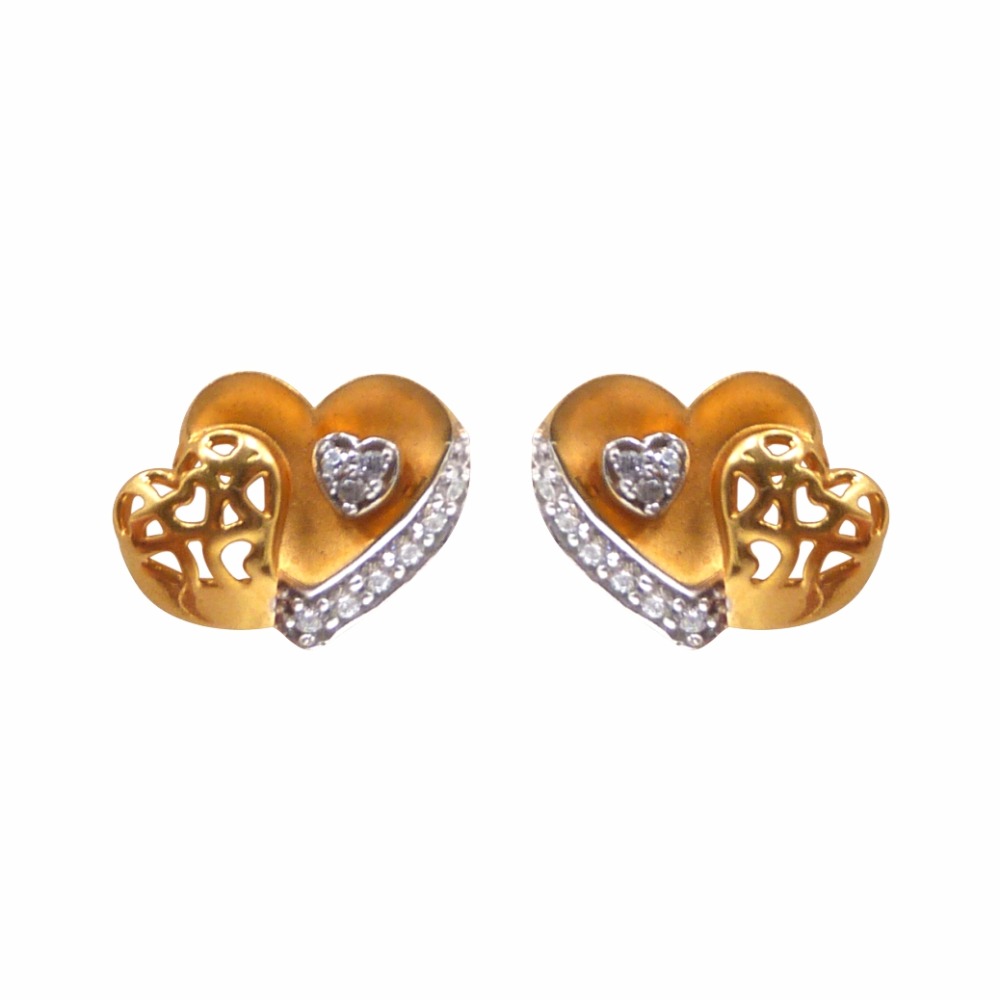 Matt Finished Heart Tops 22k Gold