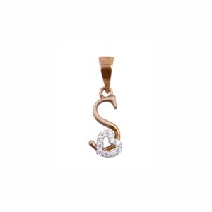 'S' Alphabet 18k Rose Gold Pendant