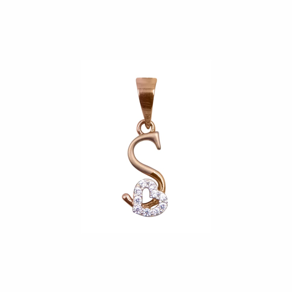 'S' Alphabet 18k Rose Gold Pendant