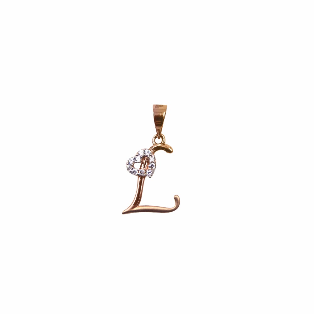 'L' Alphabet 18k Rose Gold Pendant