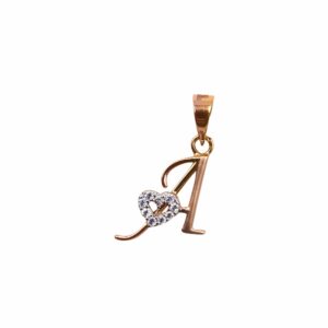 'A' Alphabet 18k Rose Gold Pendant