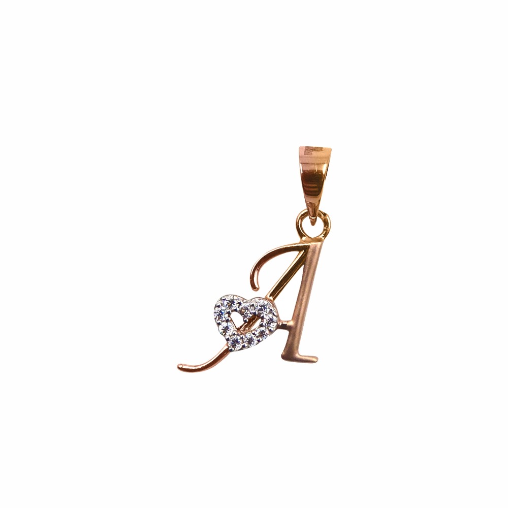 'A' Alphabet 18k Rose Gold Pendant