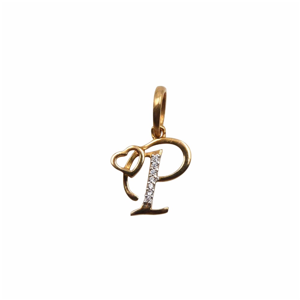 'P' Alphabet 18k Gold Pendant