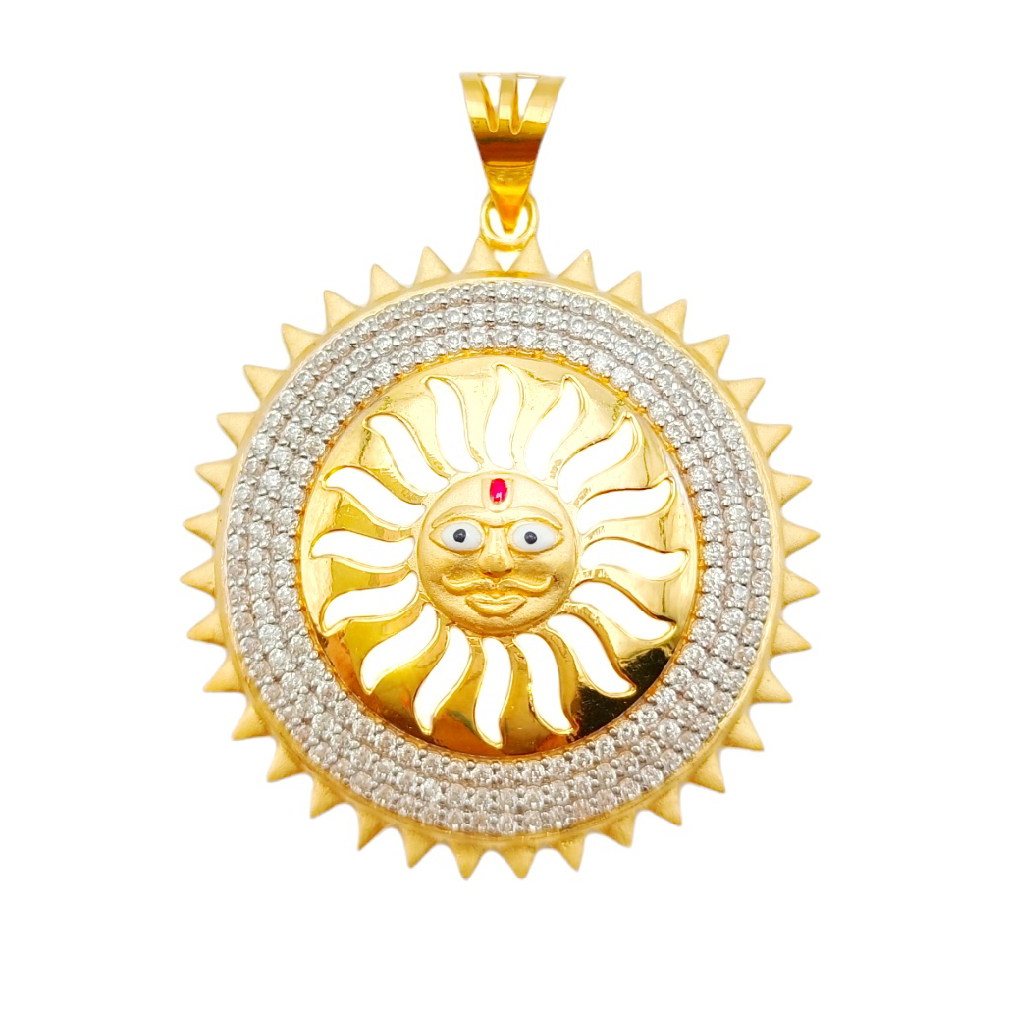 22k surya gold pendant