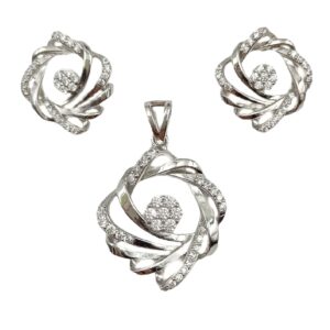 Fancy 925 Silver Pendant Set