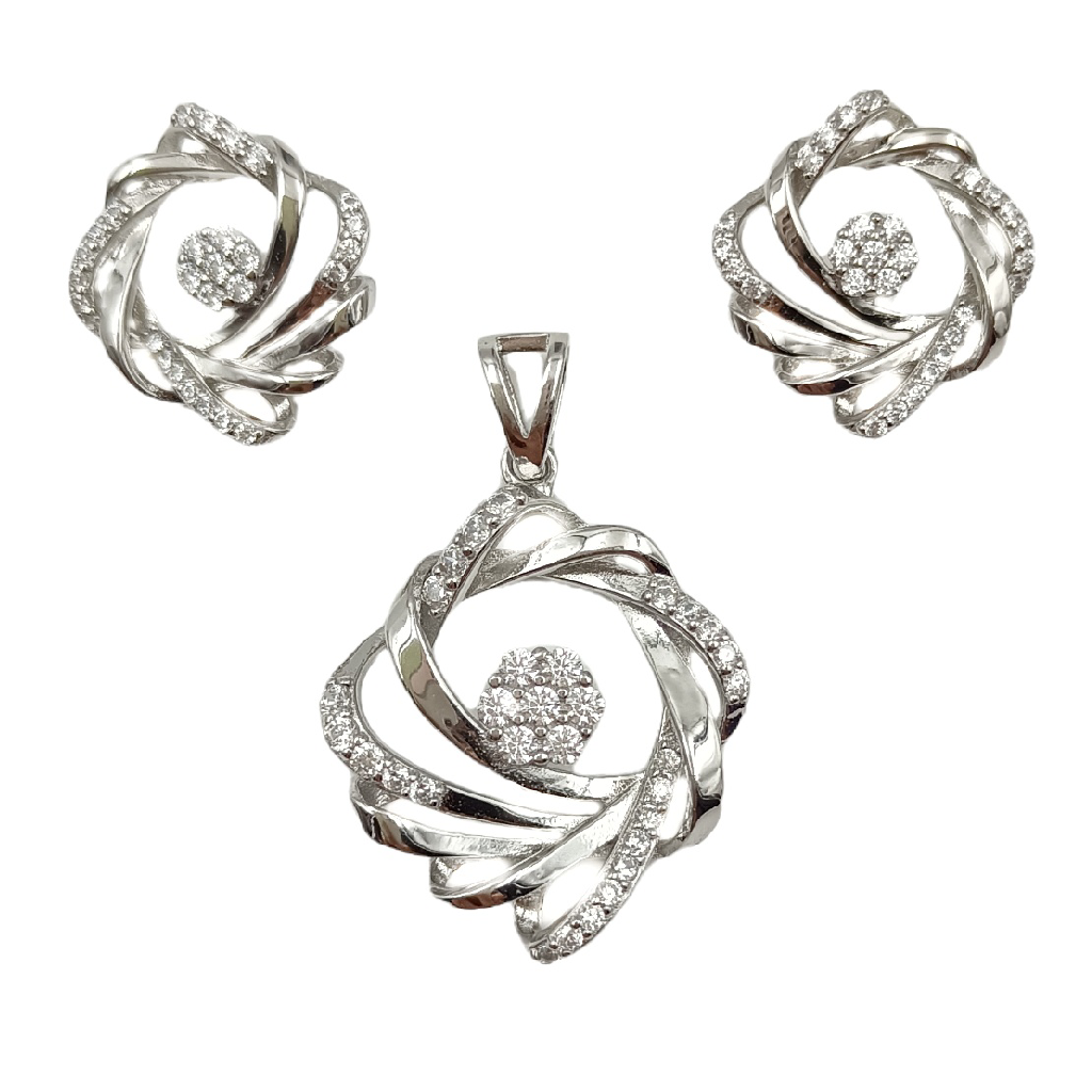 Fancy 925 Silver Pendant Set