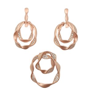 Curves Rose 925 Silver Pendant Set
