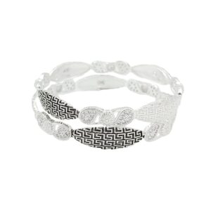 Oxo & White 925 Silver Bangle