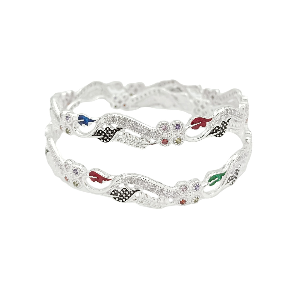 Enemled Leaf 925 Silver Bangle