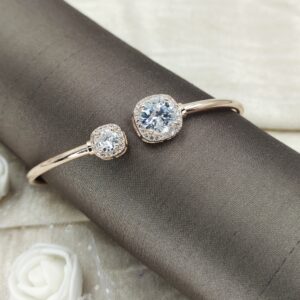 Square Solitaires Rose 925 Silver Bracelet