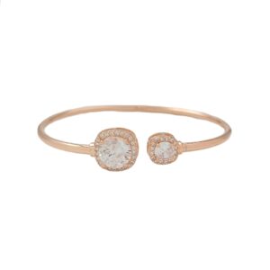 Square Solitaires Rose 925 Silver Bracelet