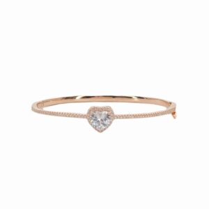 Heart Solitaire Rose 925 Silver Bracelet