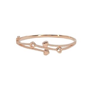 Heart Line Rose 925 Silver Bracelet