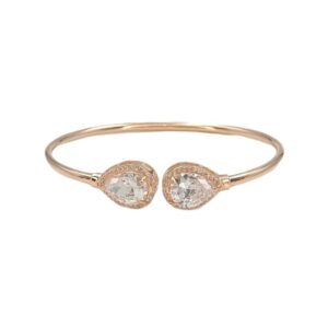 Pear Shape Rose 925 Silver Bracelet