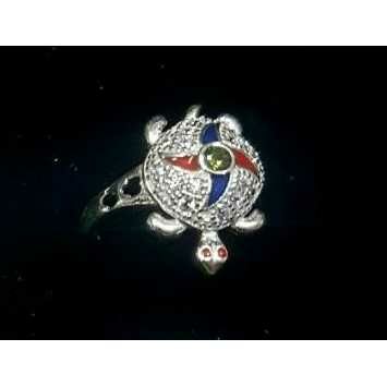 Silver Tortoise Shiny Gents Ring