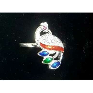 925 Silver Micro Casting Stone Peacock Ring