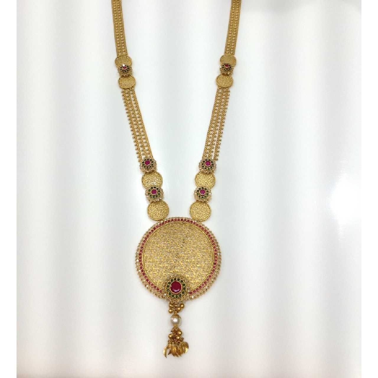 22KT Yellow Gold Ladies Indian Classic Vertical Stylish Necklace