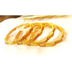 22KT Yellow Gold Antique Ladies Indian Designer Bangles (6 Pairs)