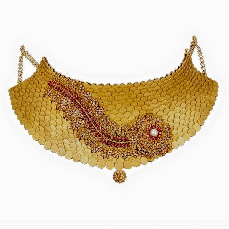 22KT Yellow Gold Ladies Antique Designer Necklace
