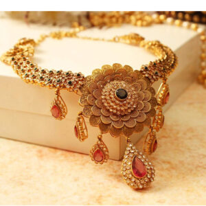 22KT Gold Ladies Indian Antique Necklace Set