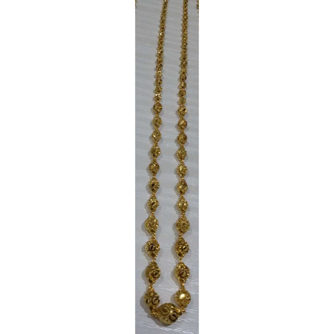 22KT Vertical Gold Short And Long Chain