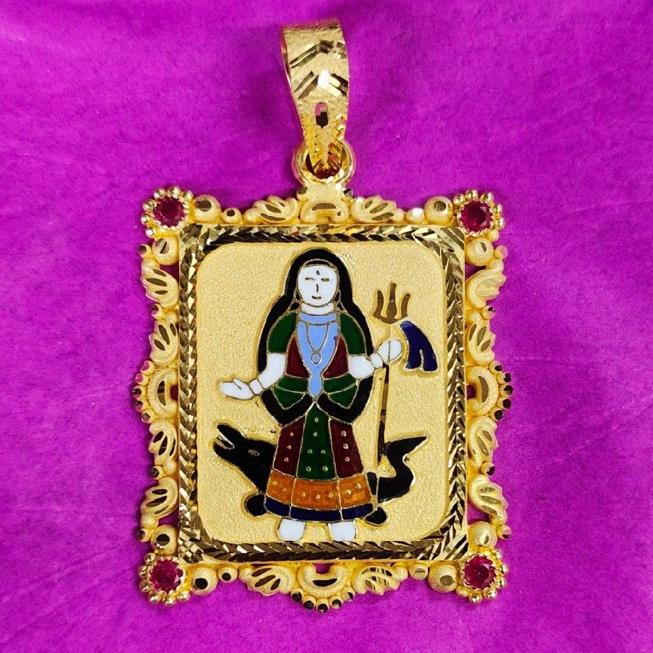 916 gold antique khodiyar ma mina pendant