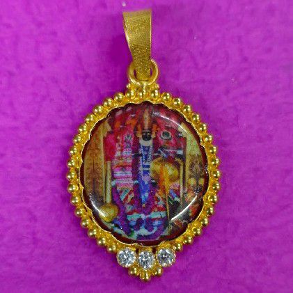 916 Gold Lasor Print Charbhuja Photo Pendant