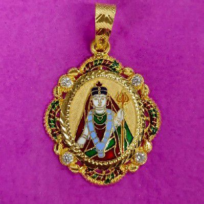 916 Gold Flower Design Dipeswari Ma Mina Pendant