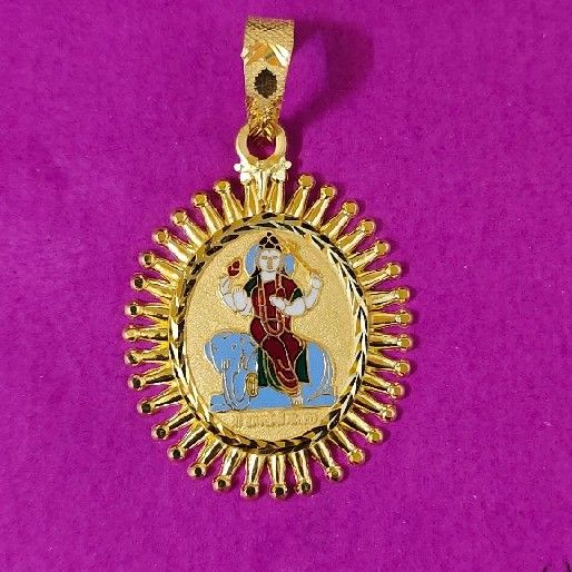 916 Gold Handmade Lakhu Ma Mina Pendant