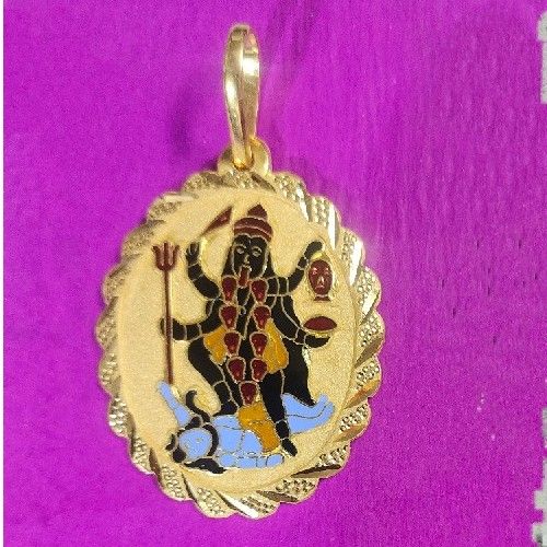 916 Gold Ovel Shape Mahakali Ma Mina Pendant