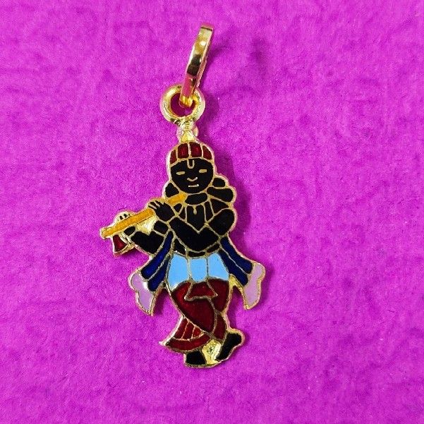 916 Gold Krishna Mina Pendant