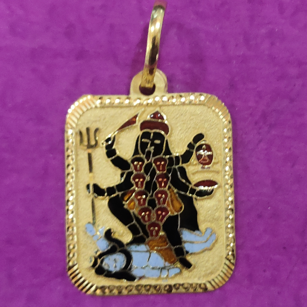 916 Gold Rectangle Shape Mahakali Ma Mina Pendant