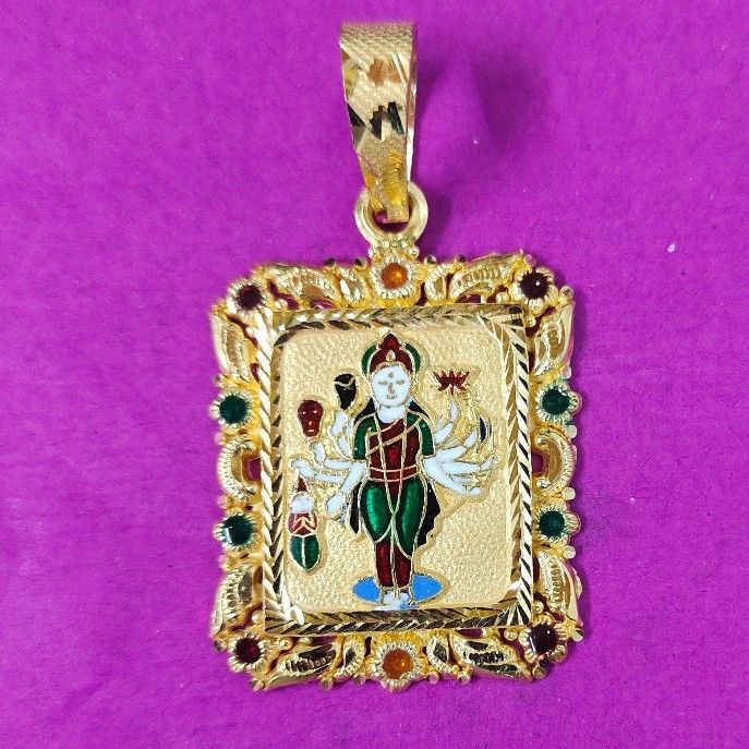 916 gold gents fancy sadhi ma mina pendant