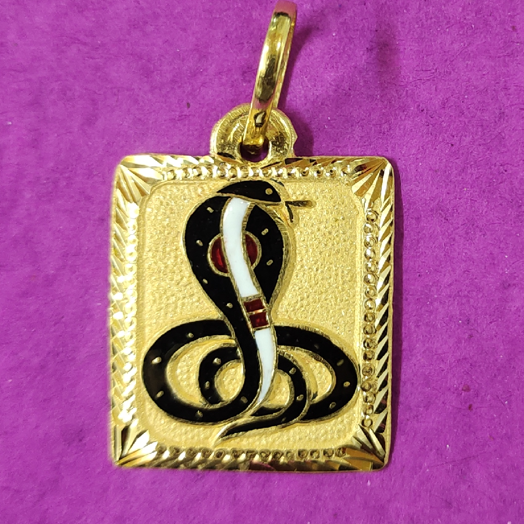 22kt Gold Rectangle Goga Maharaj Mina Pendant