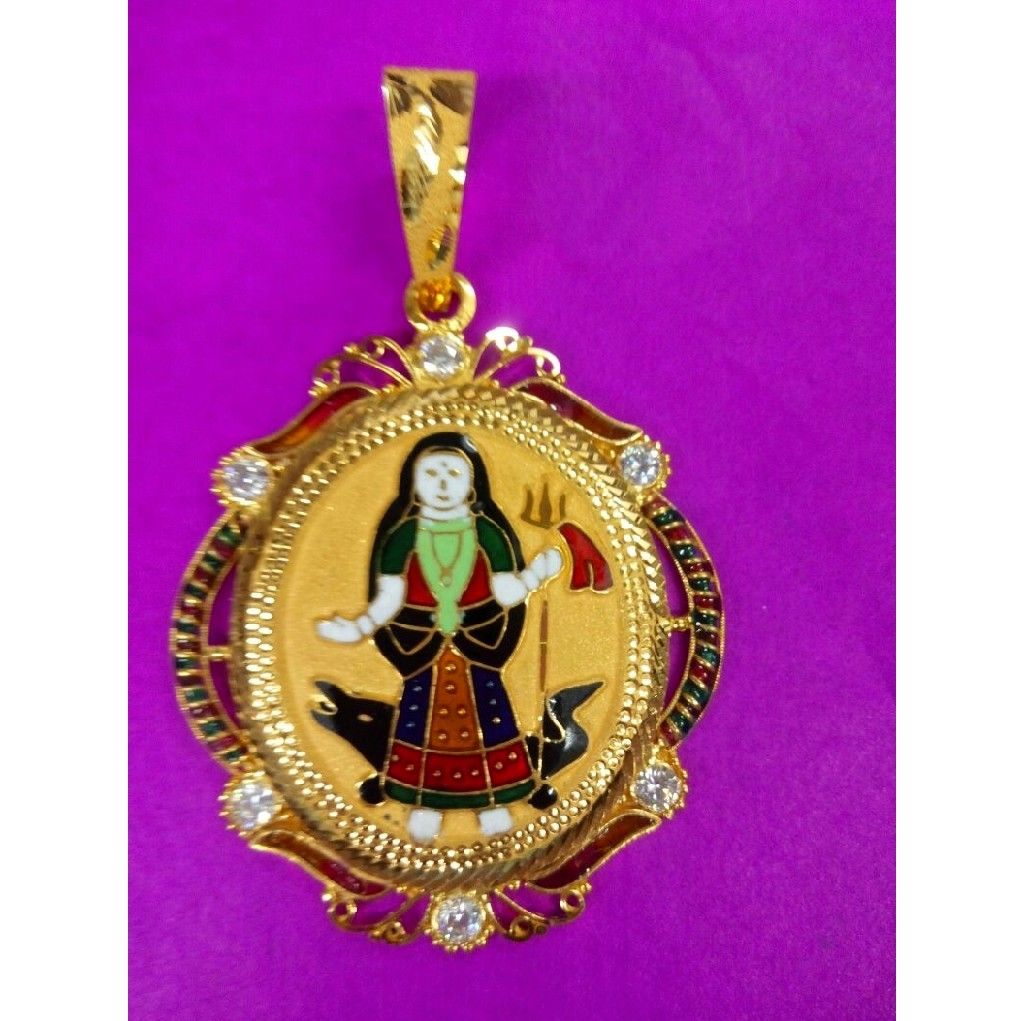 916 Gold Gents Khodiyar Ma Mina Pendant
