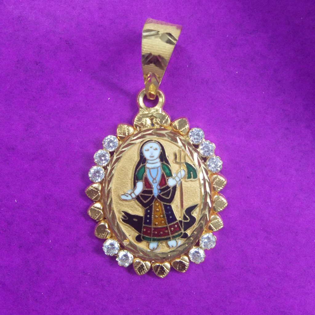 22kt Gold Fancy Khodiyar Ma Mina Pendal