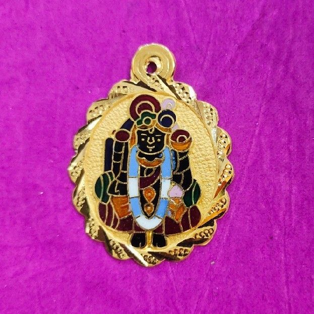 Gold 22k  dwarkadhish mina pendant
