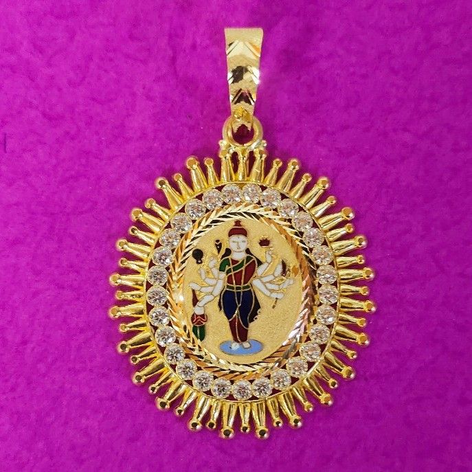 22 Kt. Gold Diomond Sadhi Ma Mina Pendant