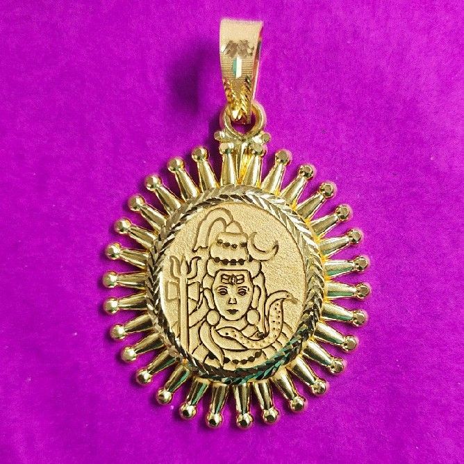 916 Gold Gents Mahadev Pendant